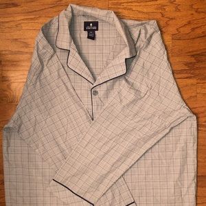 STAFFORD. Sleepwear Gray Striped Top.